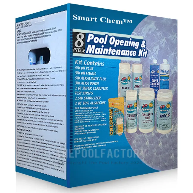 8 Piece Pool Maintenance Chemical Kit with Test Kit