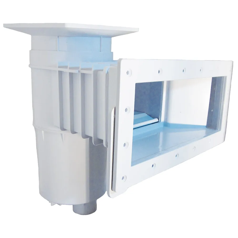 Hayward Vinyl/Fiberglass Auto-Skim Series Wide Track Skimmer w/Outside Mount, 1-1/2" FIP, 9-1/4” Throat Length